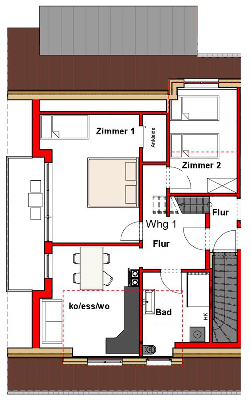 Grundriss der Ferienwohnung Apfelblüte