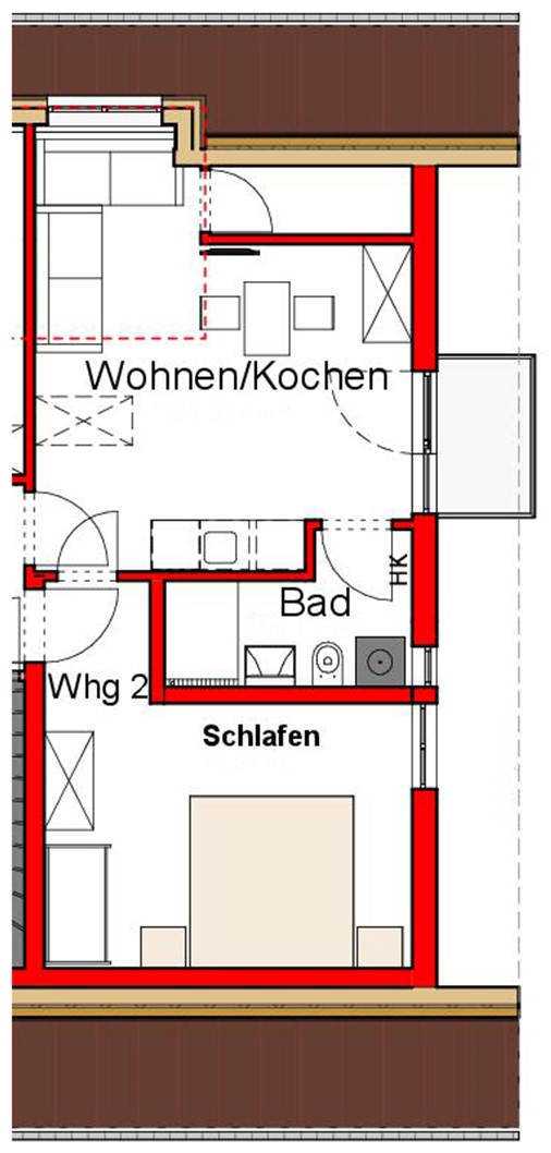 Grundriss der Ferienwohnung Kirschblüte